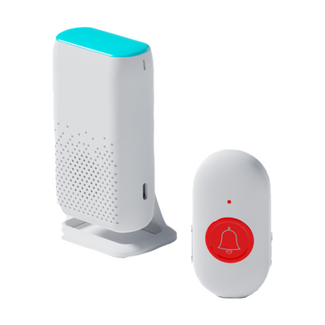 Bouton d'appel sans fil téléavertisseur pour personne âgé conçu avec une fermeture à clip et un cordon cou systeme d'appel sans fil